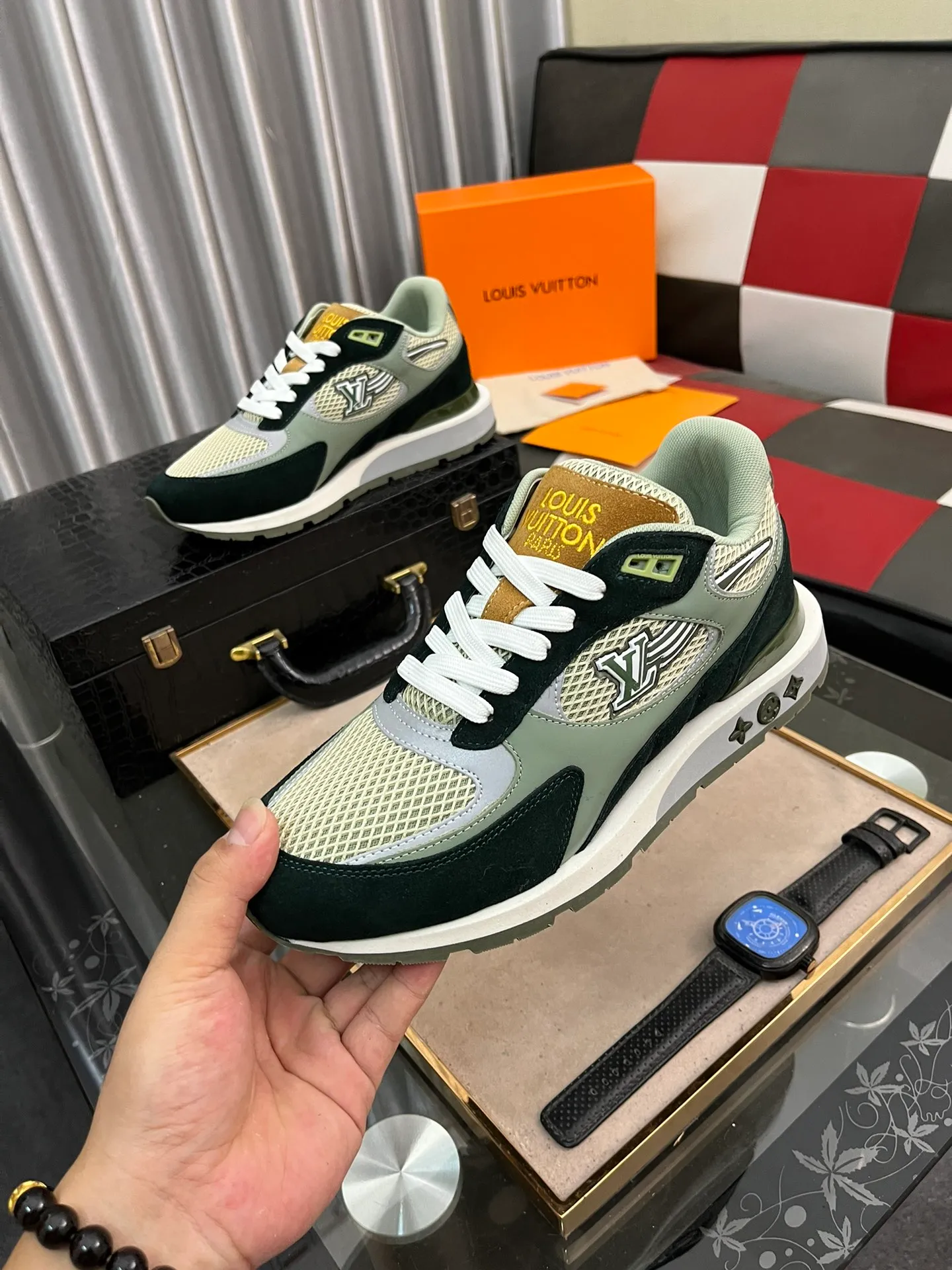 Men's Men's Shoes 💰660⌚️⌚️【LOUIS VUITTON) New 🍀LV Louis Vuitton*——LV classic dad shoes trendy shoes! Made of imported original soft calf leather, imported fly woven lining. Original wear-resistant rubber outsole! High quality products! Code number: 38-44